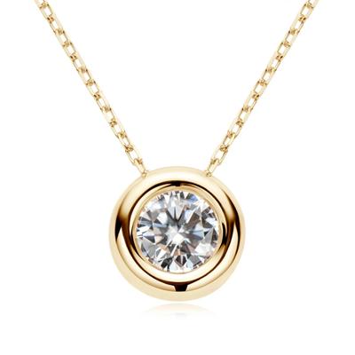 Νέο κολιέ μενταγιόν 1 καρατίου πραγματικό Moissanite από επιχρυσωμένο ασήμι 18 καρατίων S925, πολύτιμος λίθος διαμάντι Pass Test