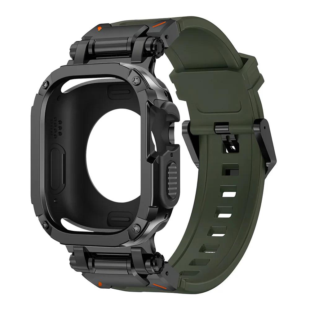 Armband+Hülle für Apple Watch Band Ultra 2 49mm 44mm 45mm TPU Schutzhülle Abdeckung Silikonarmband für IWatch Serie 9 8 7 6 5 4