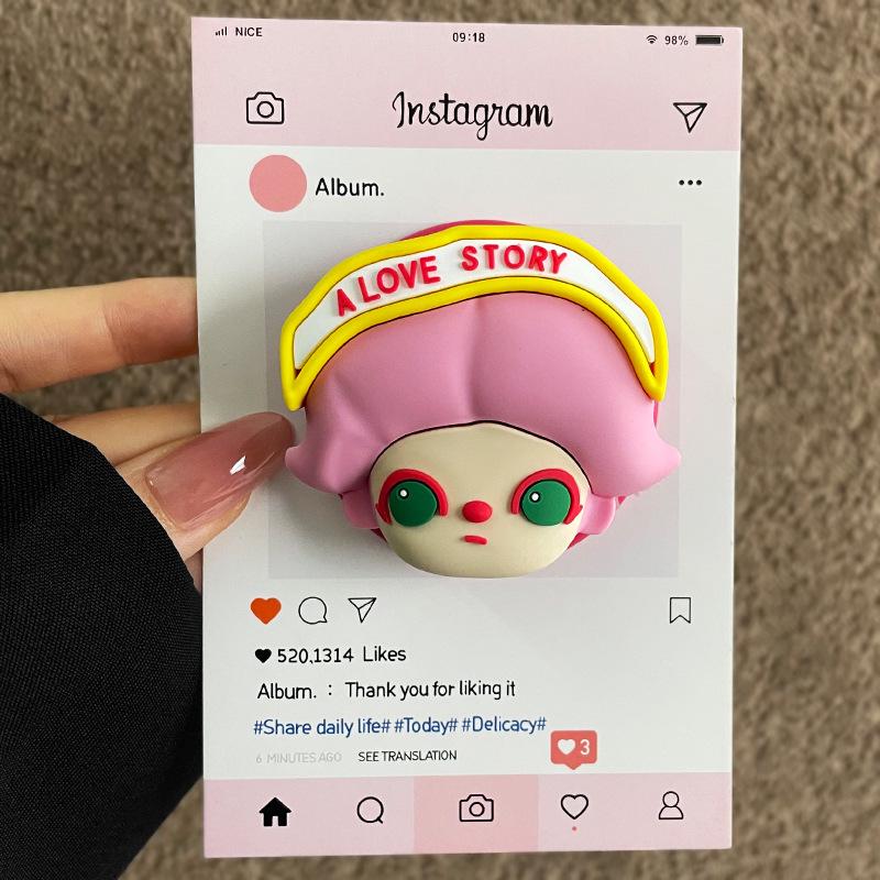 3D Cartoon Kitty MagSafe Phone Holder: Lazy Stand for Watching