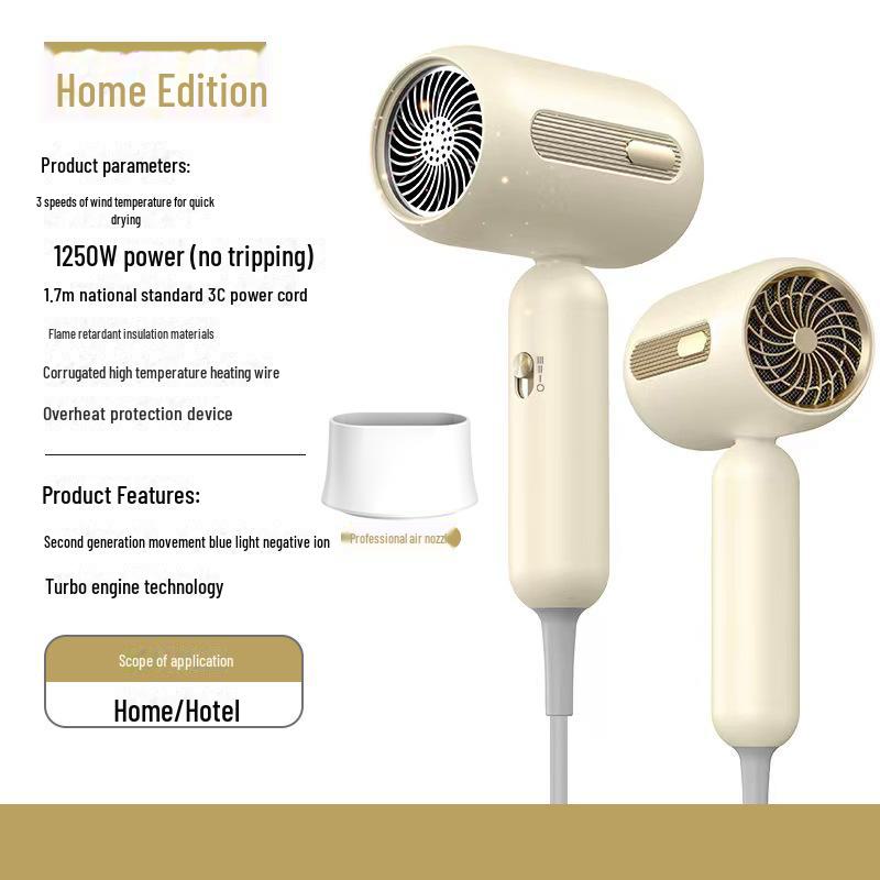 High-Power Blue Light Hair Dryer for Salon and Dorm Use