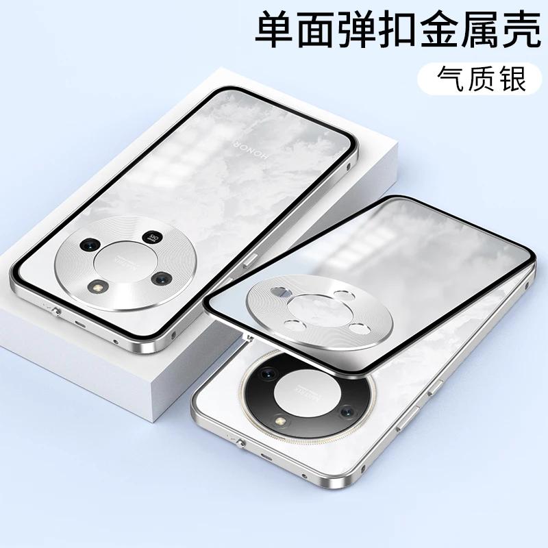 

For Honor X9D Alloy Metal Lens Protection Phone Case For HonorX70 X 70 Transparent Tempered Glass Hard Shockproof Back Cover For Honor X9D