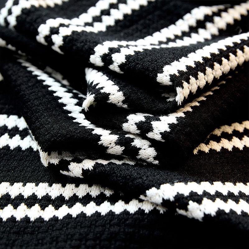 Women's Lapel Contrast Stripe Short Sleeve Knit Top