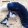 Handmade Deep Blue Wolf Ear Fox Ear Hairband Headwear Dog Ear KC Hair Clip Costume Accessories Tail Animal Ear Cosplay Props