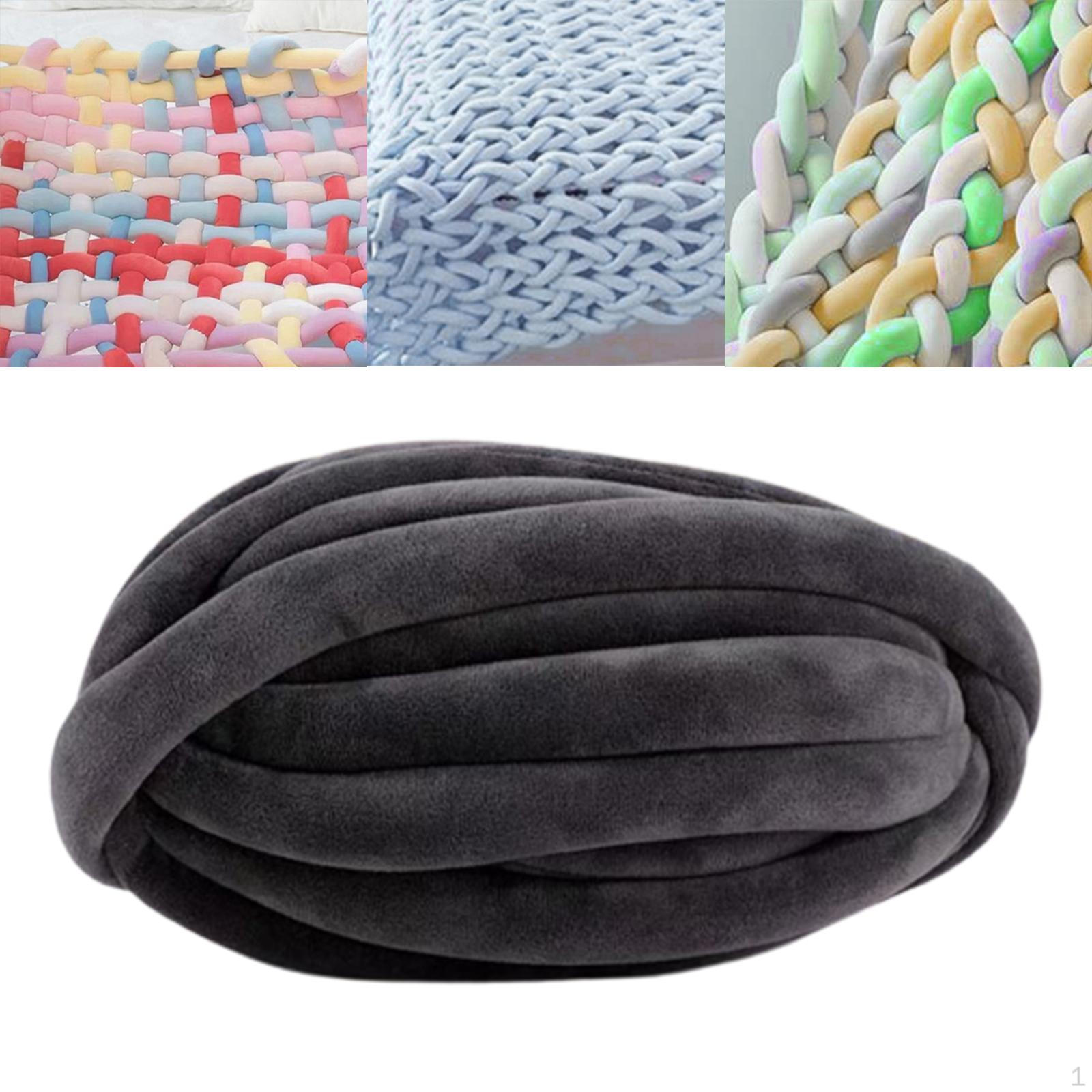 

Толстая пряжа объемная большая трубчатая вязка для подушки, одеяла, коврика dark gray