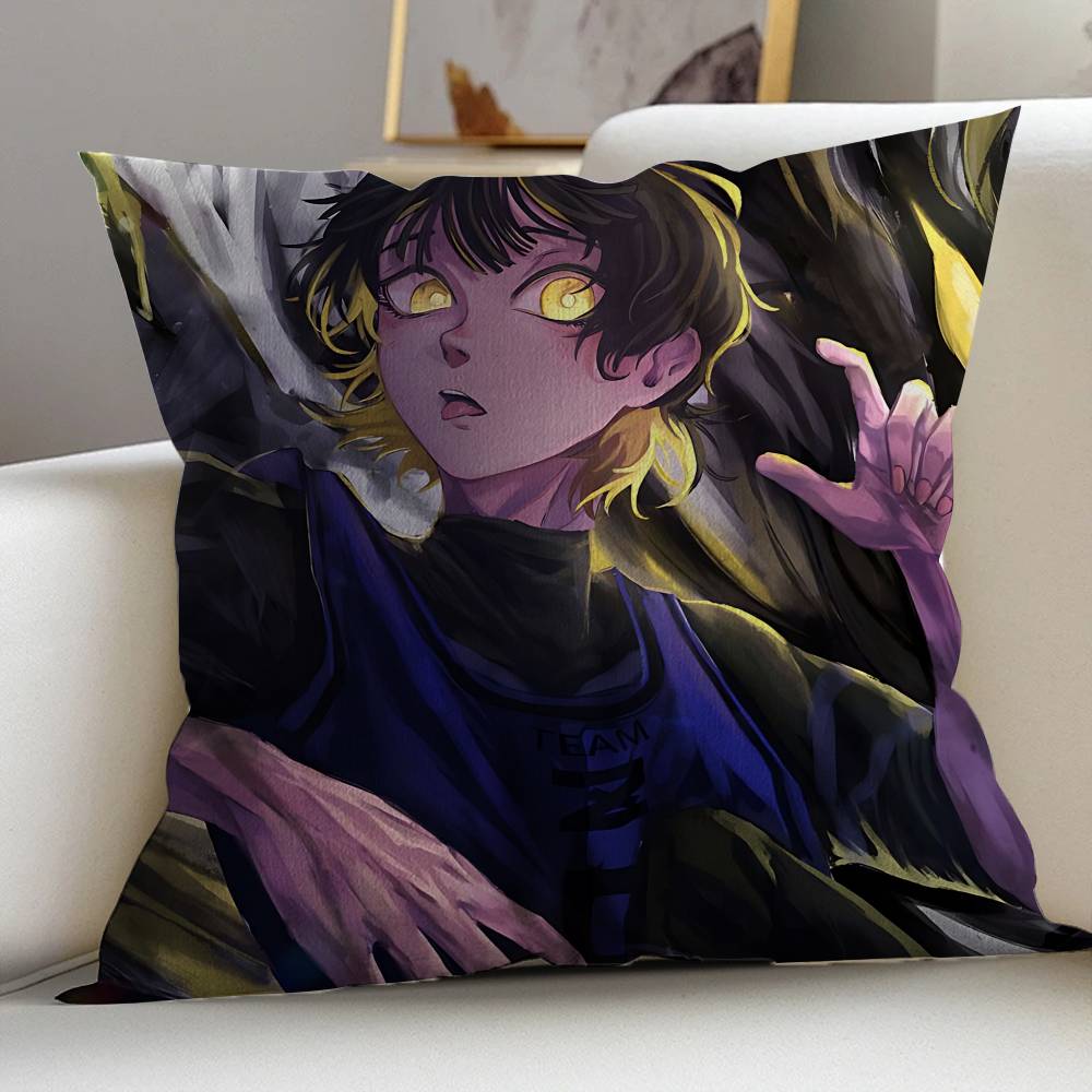 Football Anime B-Blue L-Lock Pillow Anime Pillow Sofa Bed Head Pillow Cover Cushion Cover 45x45 cm Fashion