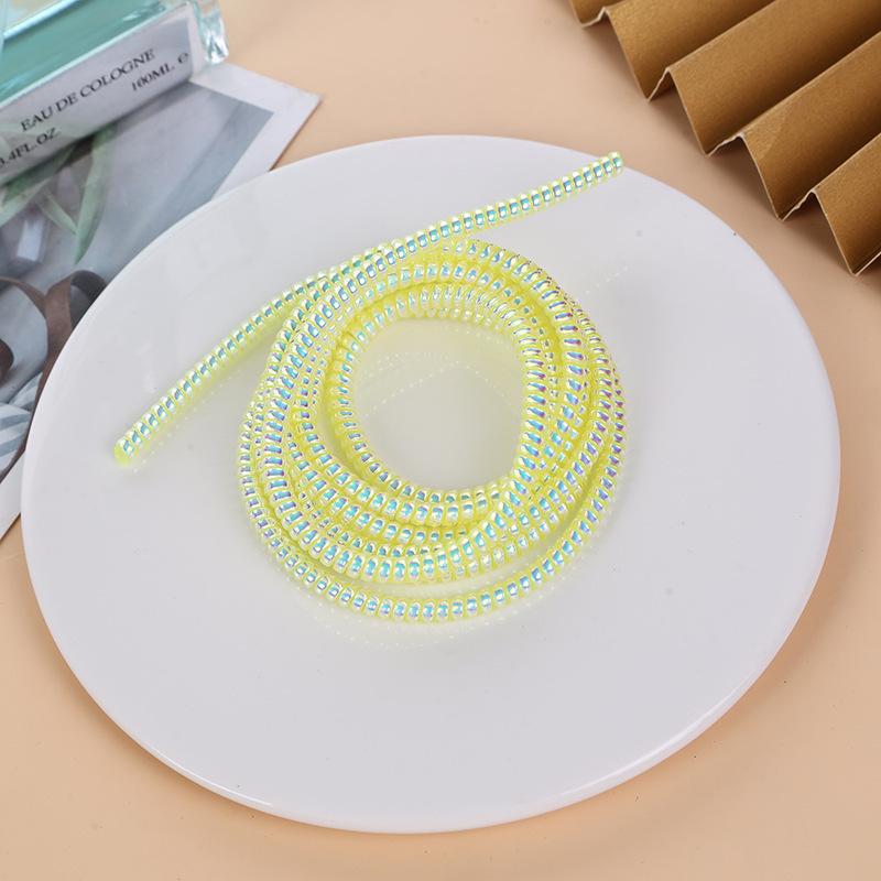 New 1.5M Plating Color TPU Spiral USB Charging Cable Protector for iPhone Samsung Huawei Earphone Cord Line Protection