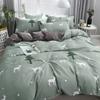 Set da letto quattro pezzi stampato delicato sulla pelle lavato ad acqua lenzuola copripiumino set di federe