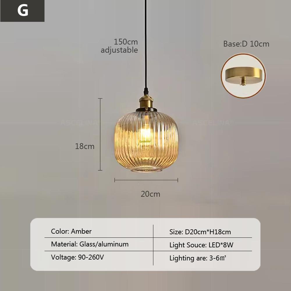 Nordic Retro Glass Pendant Light Green Hanging Lamp Living Room Decor Luminaire Hall Bedroom Dining Room Indoor Fixture Lustre