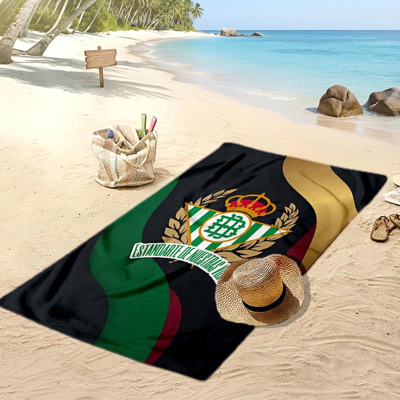Real Betis Football Print Beach Towel, Large Soft Quick Dry Towel for Beach Camping Swimming