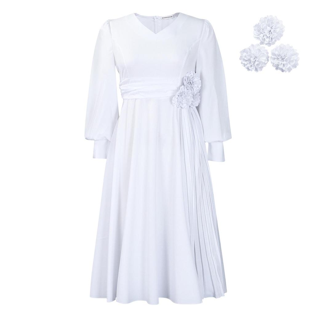 Elegant Solid Color Plus Size A-line Skirt with Fashionable Spring European & American Style