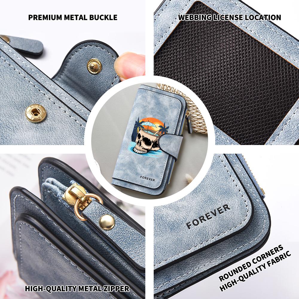 Summer Skull Pattern Long Wallet Fashion Daily Portable Card Holder