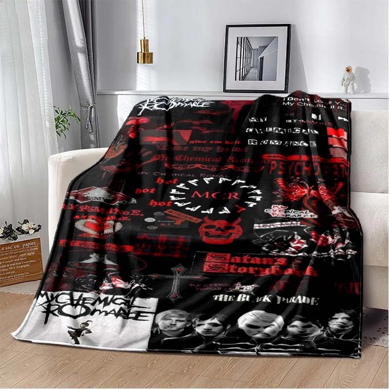 USA My Chemical Romance Band Blanket Printed Flannel Blanket Soft Warm Plush Throw Blanket for Bed Bedroom Sofa Picnic Fan Gift