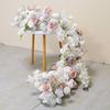 Uflower 3D Red Rose Hydrangea Flower Row Luxury Wedding Arch Backdrop Floor Table Centerpiece Event Decor