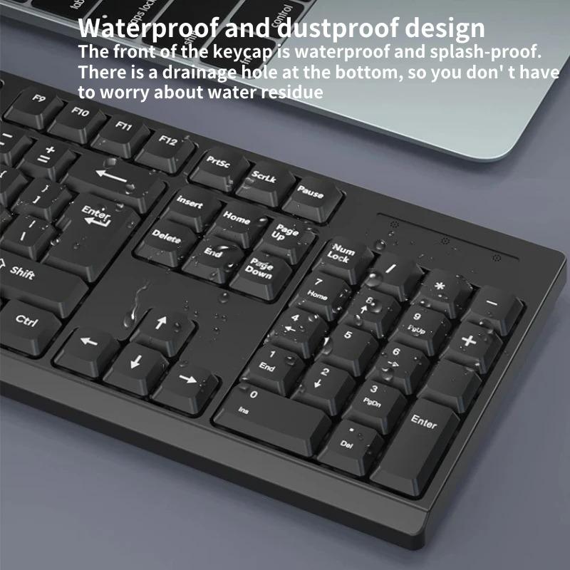 2.4GHz Wireless Keyboard Mouse Set Mobile Phone Tablet Computer Bluetooth Keyboard Mouse Set Mute 104 Keycaps Keyboard Plug and Play