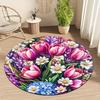 Floral luxury style Flannel-printed round floor mats are slip-resistant Suitable for living room bedroom terrace garden carpets