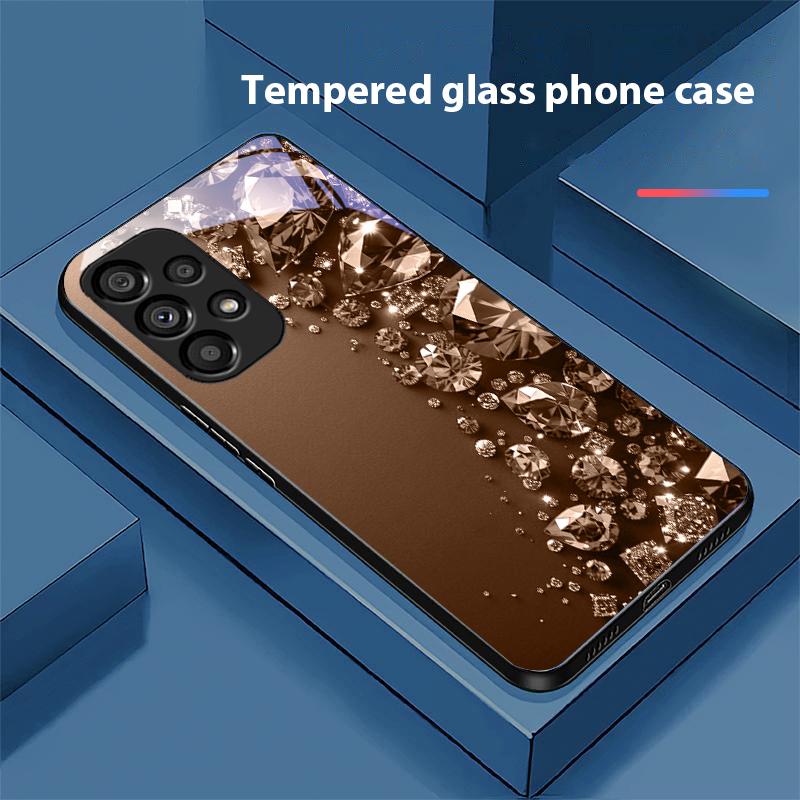 Vollständige Diamanten für Samsung Galaxy S10 20 Plus 21 FE 22 23 24 FE 25 Ultra Schwarz Gehärtetes Glas Handyhülle Hartschale