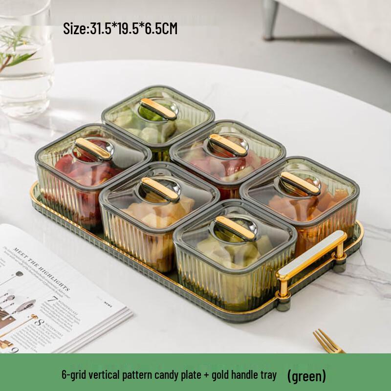 ME Striped Multi-Compartment Snack Tray 6-Compartment