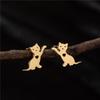 Cute Cat Stainless Steel Stud Earrings for Women Persian Cat Ear Jewelry Girls Student Birthday Earring Gifts Accessories