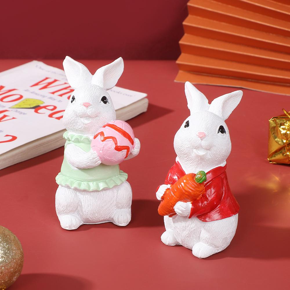 Halloween Rabbit Figurine Resin Craft Garden Decor Miniature Sculpture for Windowsill