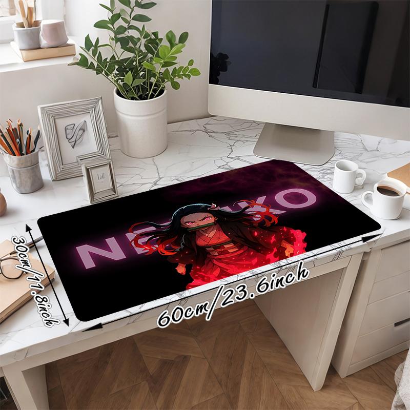 1Pc Nezuko'S Journey Through Shadows Gaming Mouse Pad Keyboard Desk Mat Non-slip Rubber Lock Edge Waterproof Computer Mousepad for Office Home Decor Y