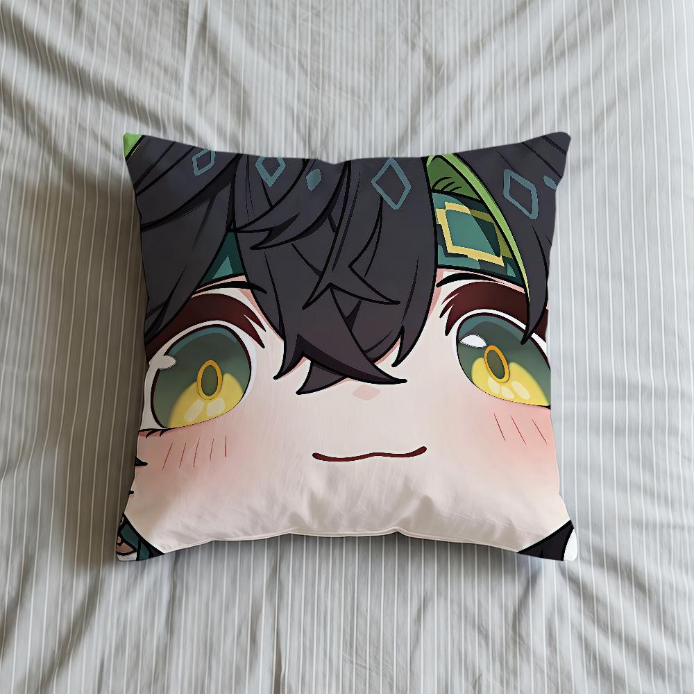 Face Impact Cushion Cover Soft Case Genshin Sofa Living Game Room Home Comfortable Office Decor Protective Q Cute Pillow
