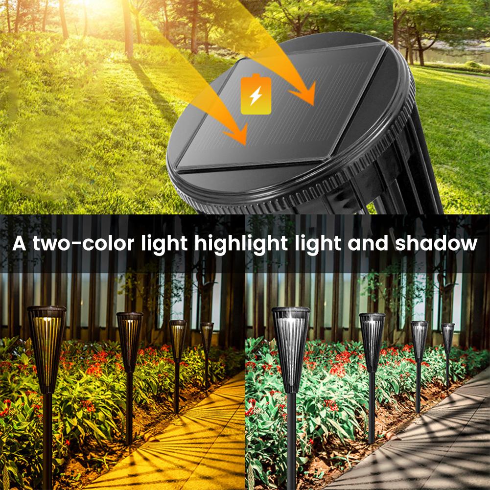 Outdoor Solar Pathway Lights Outdoor IP65 Waterproof Path Bright Lights Decorative White Warm Light For Yard Walkway Lawn Driveway