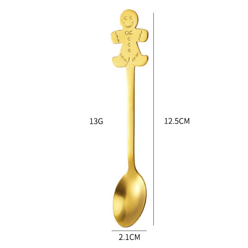 Stainless Steel Christmas Cartoon Coffee & Dessert Spoon Set