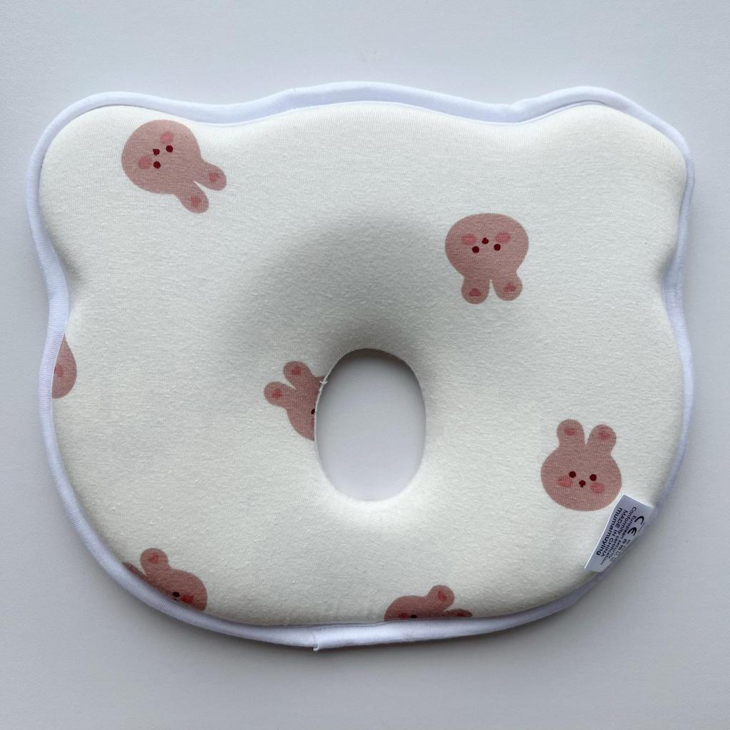 Newborn Anti-Flat Head Silicone Shaping Pillow - Infant Head Correction, Washable Memory Foam, Cotton Cover