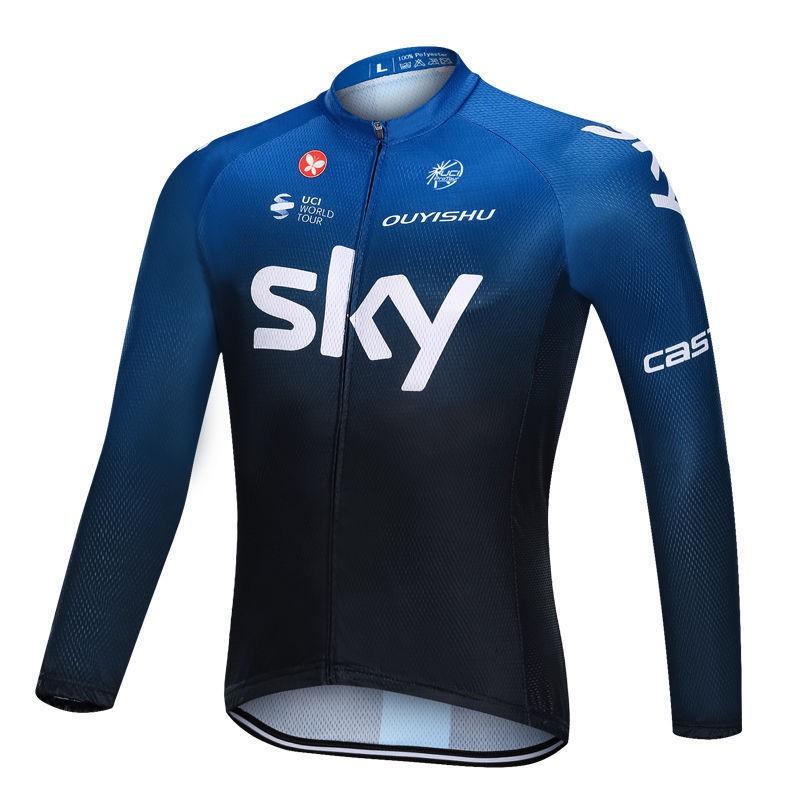 Mens Cycling Jersey Set Long Sleeve Slim Fit Mountain Road Bike Apparel Quick Dry Breathable UV Protection Small