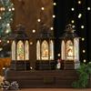 New Illuminated Rotating Snowflake Hexagonal Water-filled Oil Lamp Music Box Ornament, Christmas Gift Decoration Horse Lantern