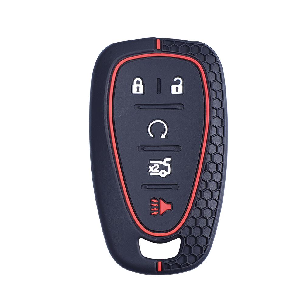 Soft Silicone Key Cover Case Fits For Chevy Traverse Cruze Chevrolet Equinox Malibu 5 Button Silverado Car Smart Key