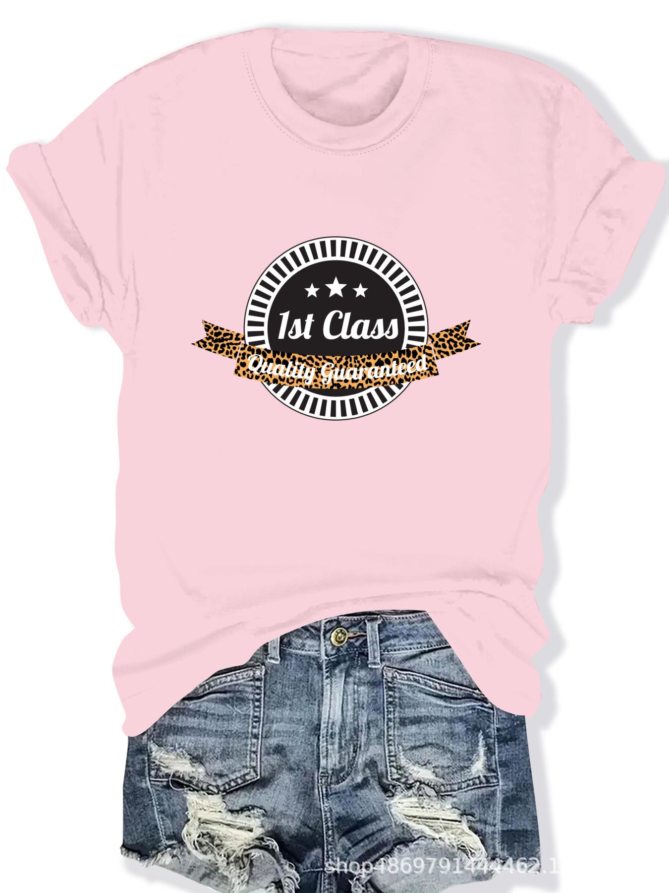 

Women s Fashion Round Neck T-Shirt XL розовый