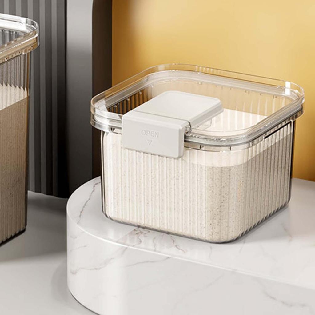Rice Storage Bin Sealed Bulk Food Transparent for Cereal White
