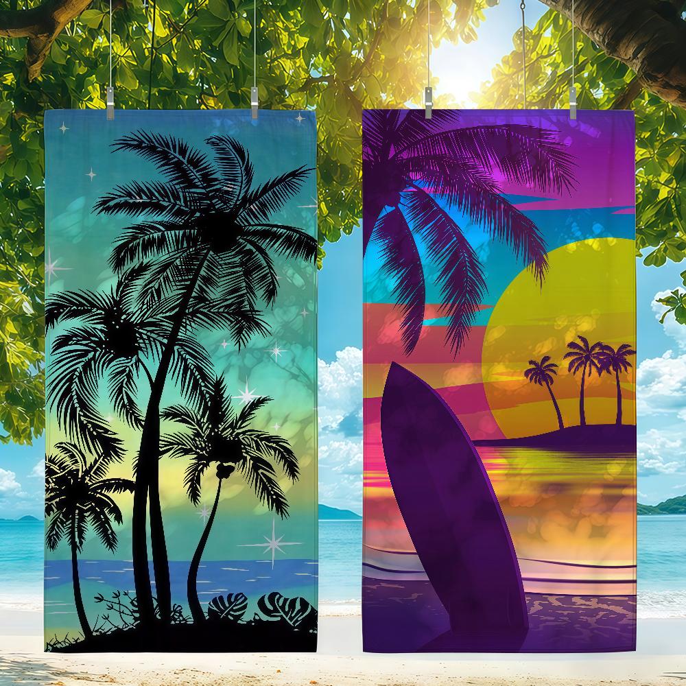 Fashion Palm Tree Pattern Towel Quick Drying Beach Towels Are Suitable For Swimming Pools Camping Yoga And The Gym