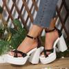 New Fashion Women Pumps Retro Mary Janes Chunky Heels Sandals Spring Platform Dress Party Wedding Basic Shoes Woman Big Size