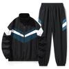 Men's Sporty Cardigan Stand Collar Jacket & Pants Set for High School Students