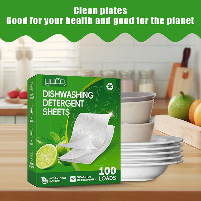 30/100 Pezzi Detergente per Lavastoviglie Rimozione Sporco Grasso Deodorante Pastiglia Detergente Macchine Ciotole Strumento Cucina Foglio Detergente per Lavastoviglie