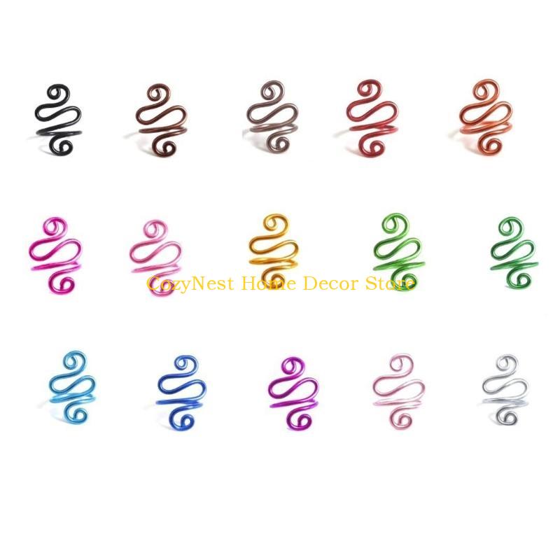 92MF 10/14/15 Pcs Snake Shape Crochet Rings Tension Guide Yarn Rings Knitting Accessories for Mother Women