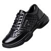 Casual leather shoes men's spring new woven fashion men's shoes men's soft-soled breathable lace-up round head sports casual shoes
