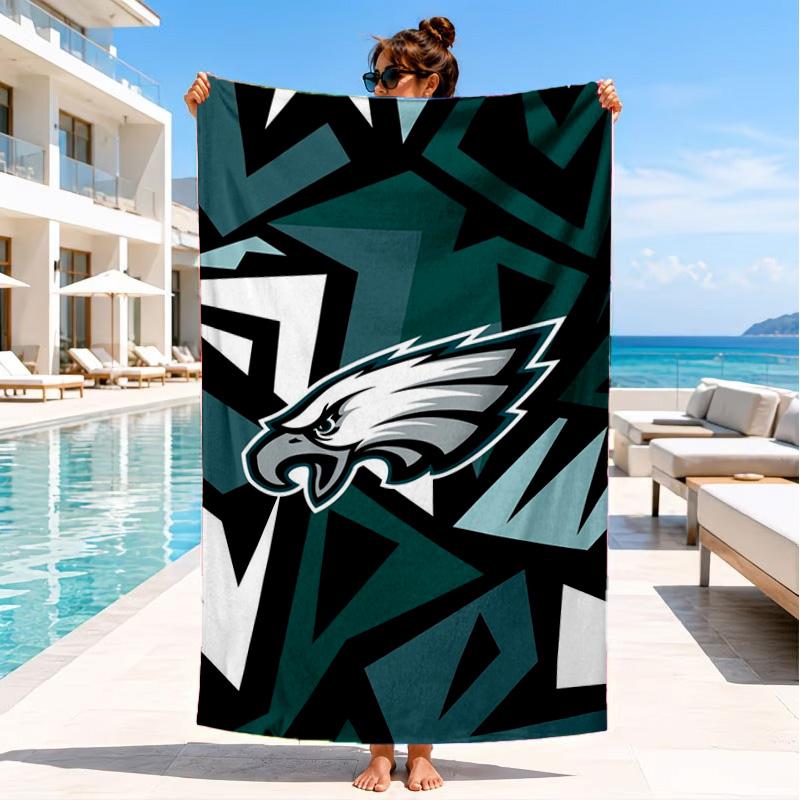 Asciugamano da Spiaggia Philadelphia Eagles, Asciugatura Rapida, Facile da Curare, Adatto Sia per il Fitness che per le Vacanze al Mare, Essenziale per lo Sport