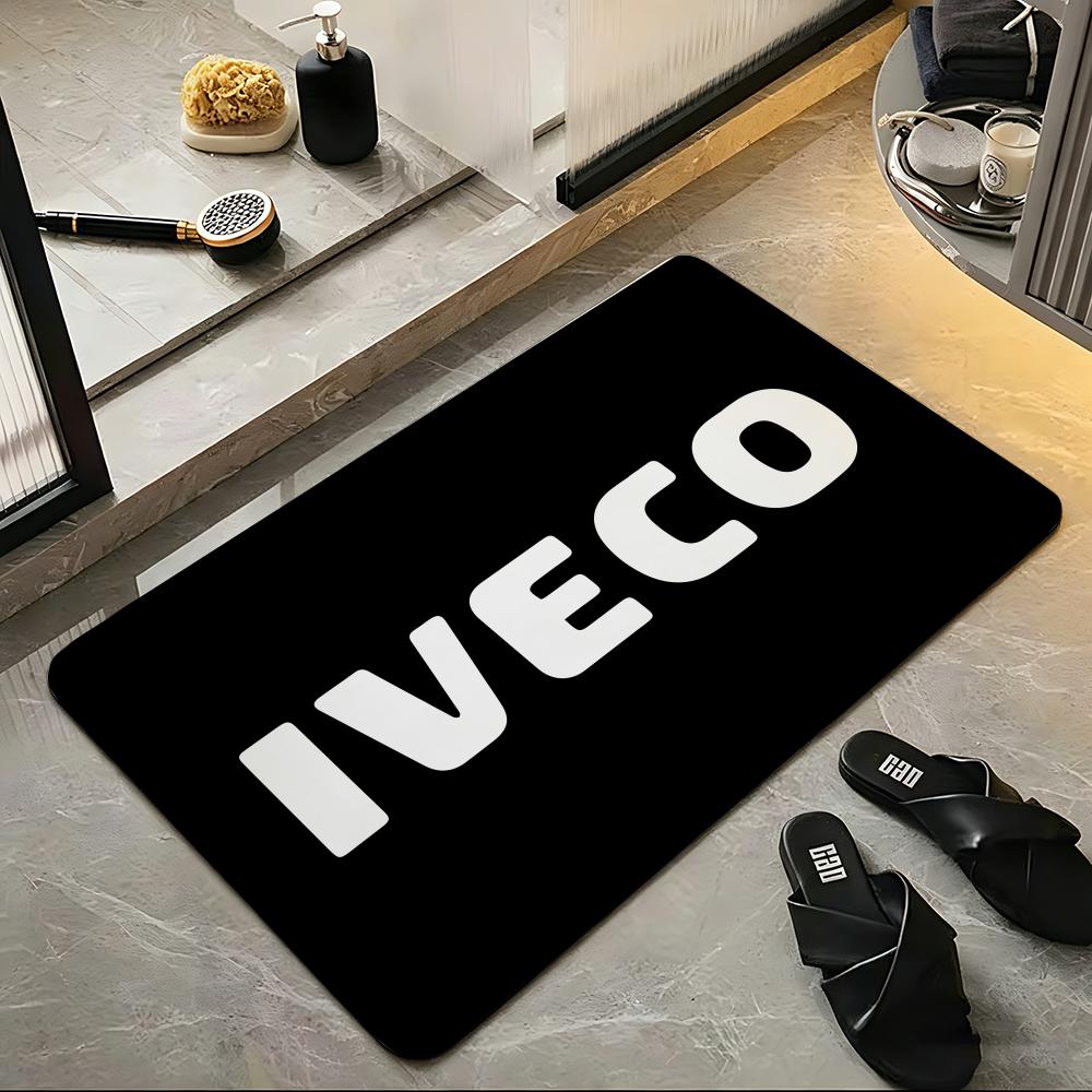 Auto I-IVECO Floor Mat Soft Flannel Entrance Door Mat Non Slip Absorbent Bathroom Bedroom Floor Rug