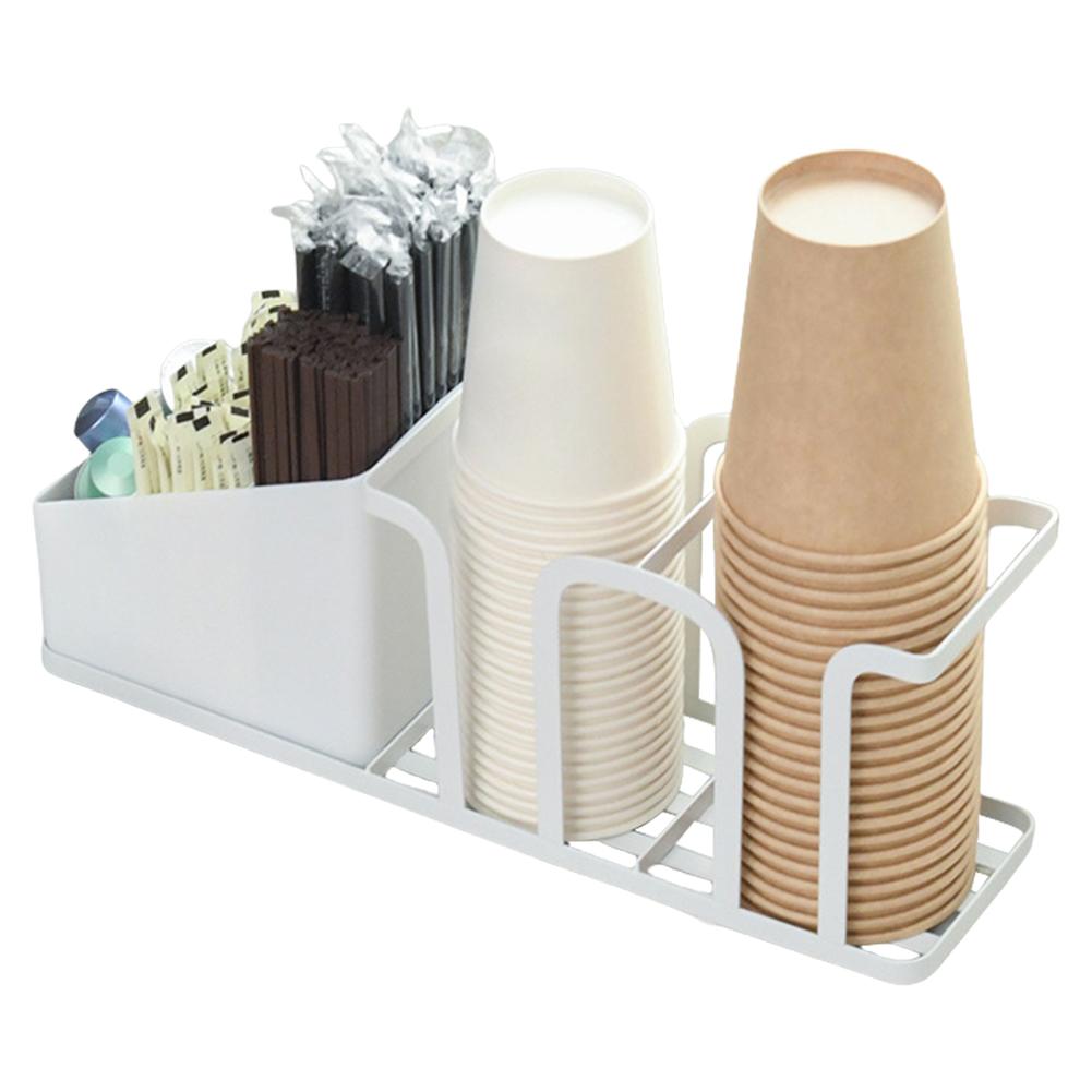 Coffee Tea Condiment Accessories Holder Multifunction Disposable Coffee Cup Holder Organizer for Kitchen Office Break Room