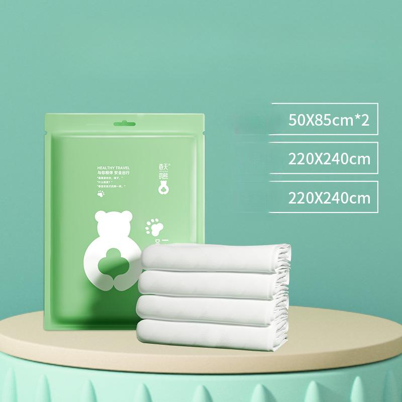 Small Cotton Bed Sheet Four-piece Set Disposable Travel Sleeping Bag SetDuvet Cover Pillowcase