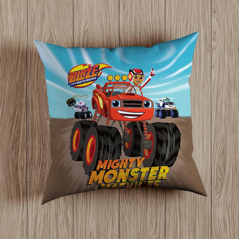 Blaze Monster Machines Pillow Case Blaze Cars Cartoon Kids Children Russian Crusher Truck Vehicles Bedroom Decorate Cushion Covers 45cm