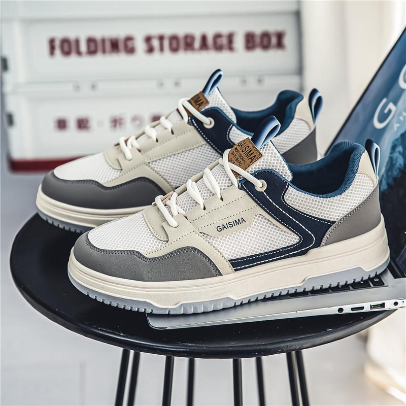 

2024 fashion casual board shoes new low-top trendy men s white shoes summer mesh breathable non-smelly feet men s shoes 44