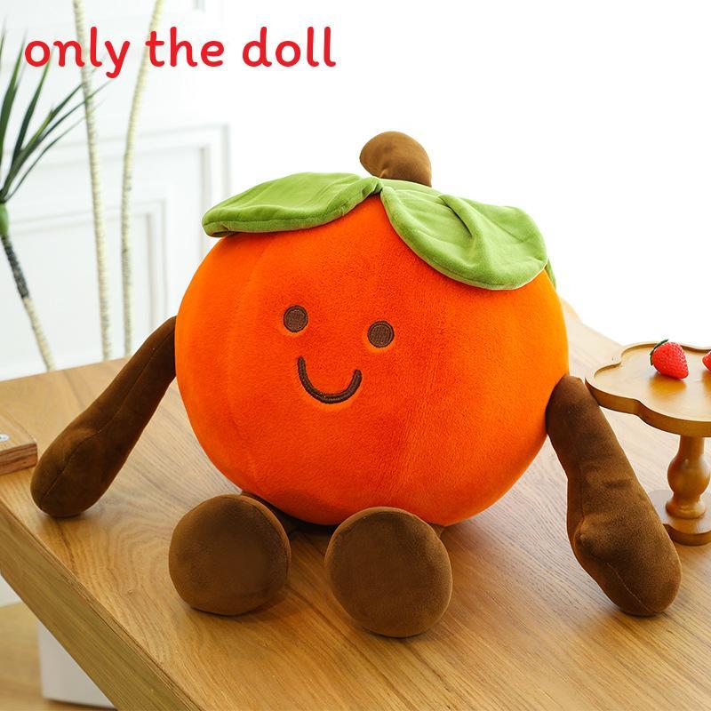 Unique Plush Persimmon And Peanut Cushion With Short Hair Material For Giftgiving And Collecting
