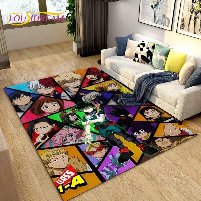 My Hero Academia, Japan Anime Area Rug,Carpets Rug for Living Room Bedroom Sofa Doormat Decoration,Kids Play Non-slip Floor Mat