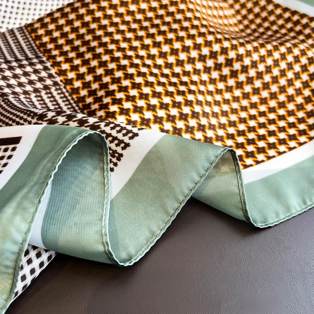 Imitation Silk Square Scarf For Women SpringSummer Print Shawl Decoration Bandanna Neckerchief Luxury Headband Hijab