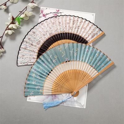 Japanese Style Kimono Folding Fan Small Lady Portable Summer Daily Fan Dance Decoration Fans Chinese Hanfu Cheongsam Photo Props