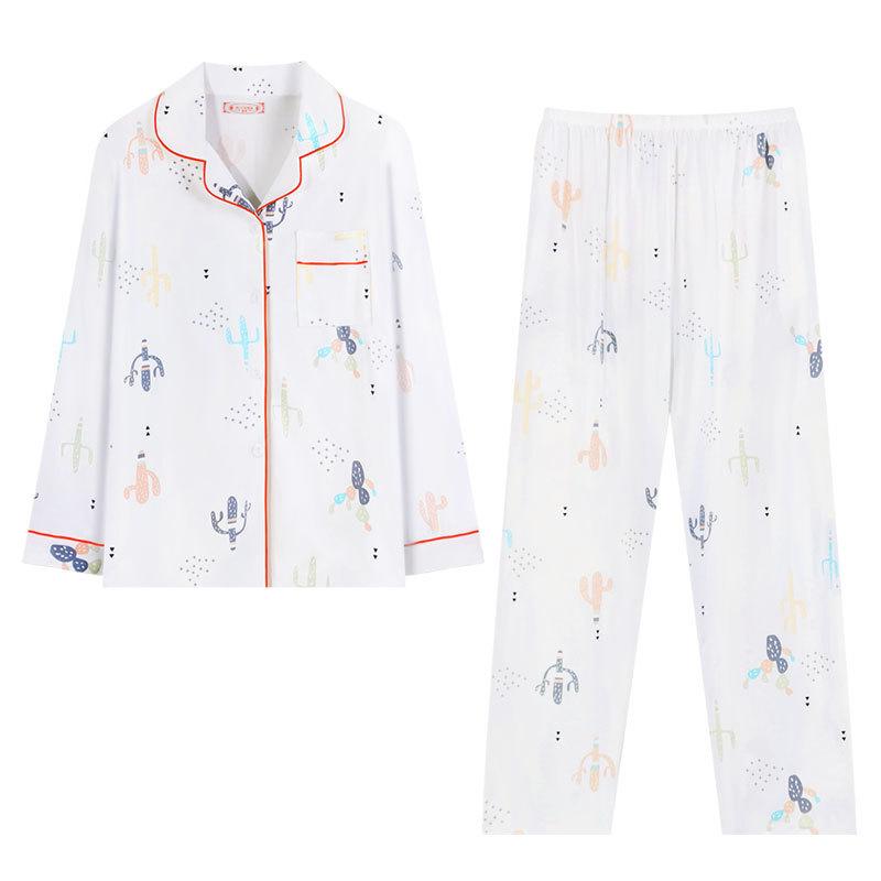 Premium Spring and Autumn Pajamas Women's Cardigan Long-sleeved Trousers Fairy Style Large Size Casual Loungewear Suit Can Be Worn Outside